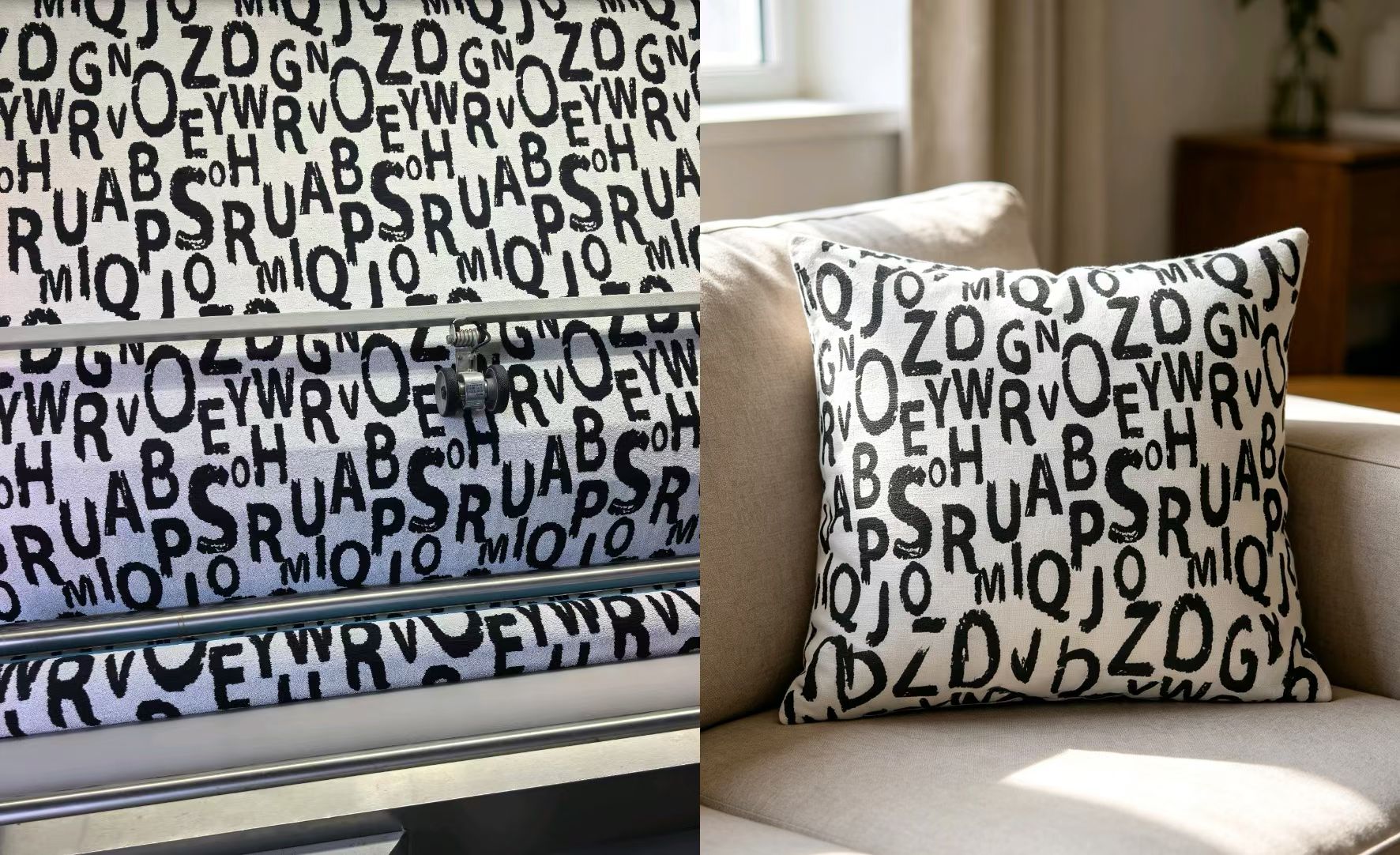 Striped Cotton Linen Pillow Cover — Farmhouse Style Cushion Case