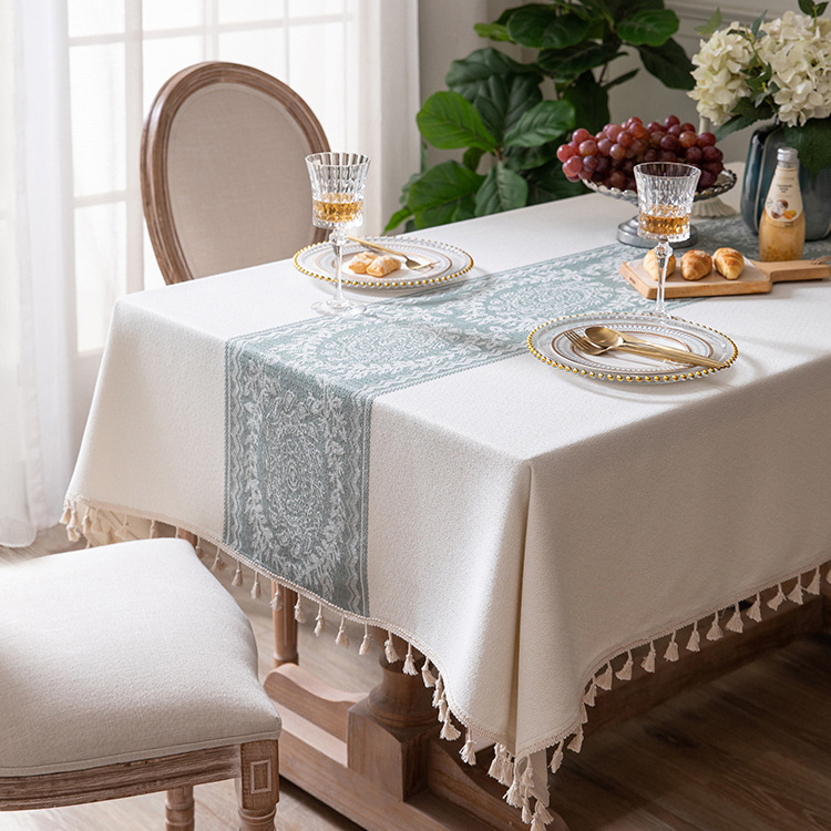 Nordic Style Cotton Linen Tablecloth — Minimalist Elegant Rectangular Dining Table Cover 140×200cm