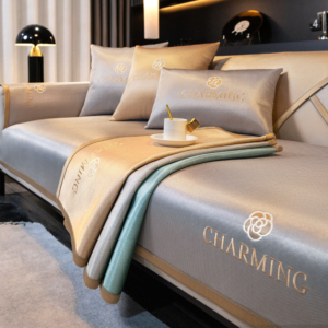 Summer Ice-Silk Sofa Cushion Cooling Mat Light-Luxury High-End Fixed Non-Slip Seat Pad Dust-Proof Cat-Scratch-Proof Machine