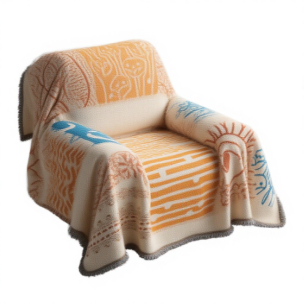 Cartoon Striped Geometric Sofa Cushion Cover Four-Season Universal Cat-Proof Full-Cover Sofa Towel Blanket