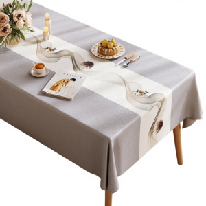 Custom-made Home PVC Material Geometric Pattern Minimalist Style Anti-scalding Water-Resistant Oil No-Wash High-grade Tablecloth