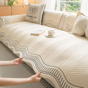Creamy-style Chenille-shaped Sofa Cushion 2026 New High-end Straight-row Sofa Seat Pad Four-season Universal Non-slip Stripe