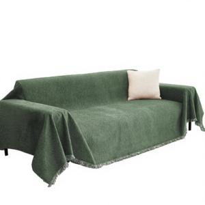 Modern Chenille Sofa Cover for Dogs Non-Slip Breathable & Dustproof Machine Washable 71×118 Inches Moss Green
