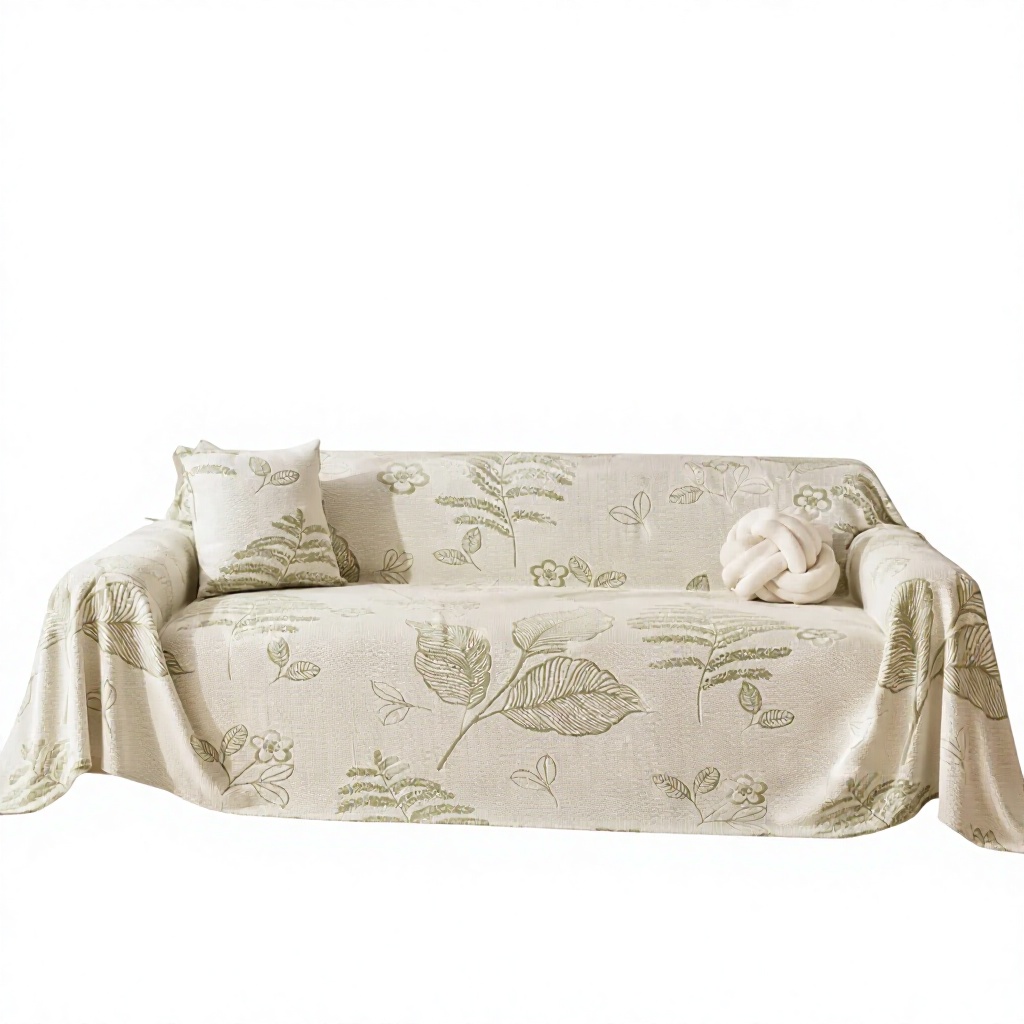 Floral Pet Sofa Cover Cooling Ice Silk 70×118 Green Washable Breathable Stretch Fit Stain Resistant Furniture Protector