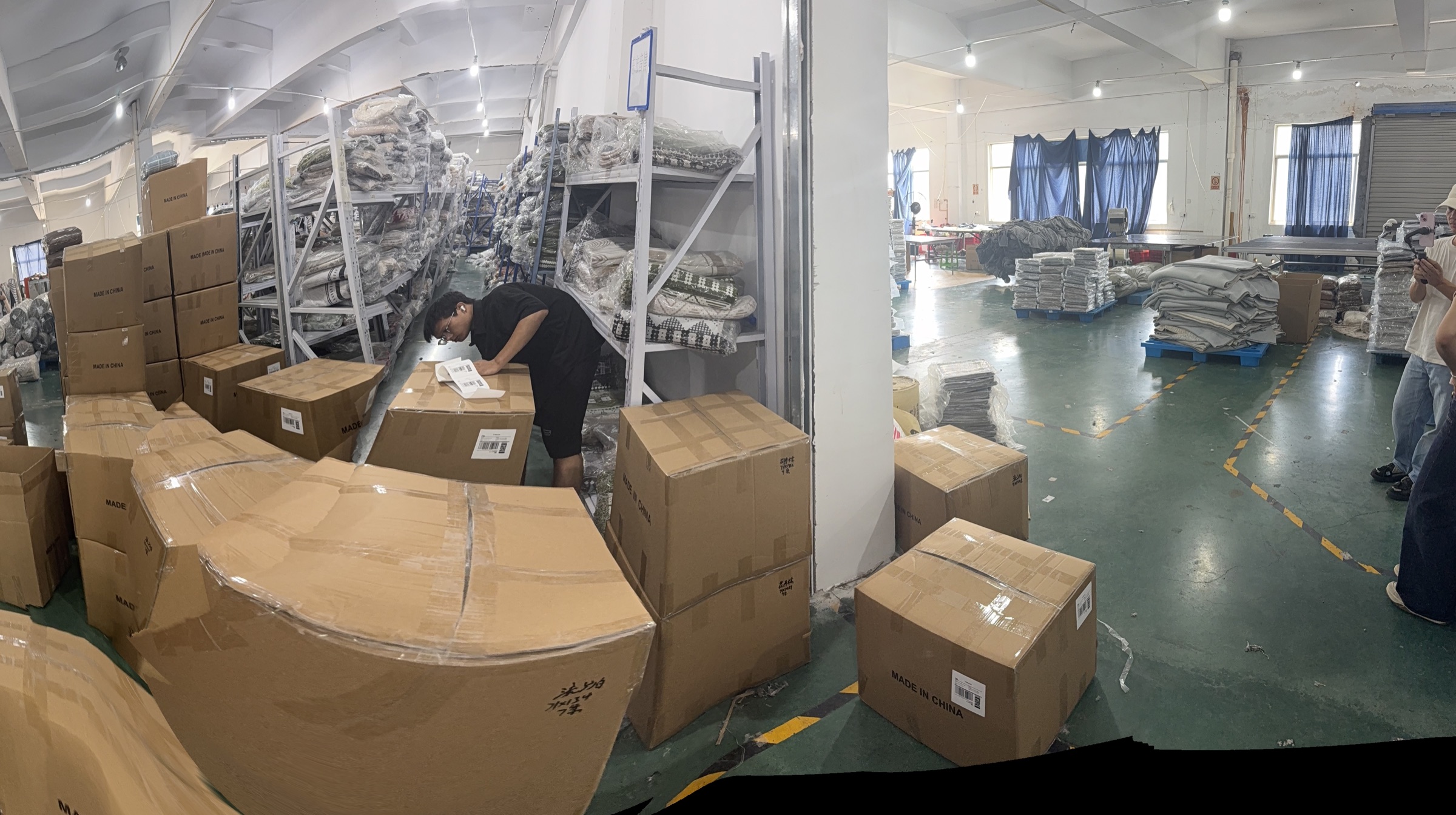 BOYA warehouse packing and carton preparation area